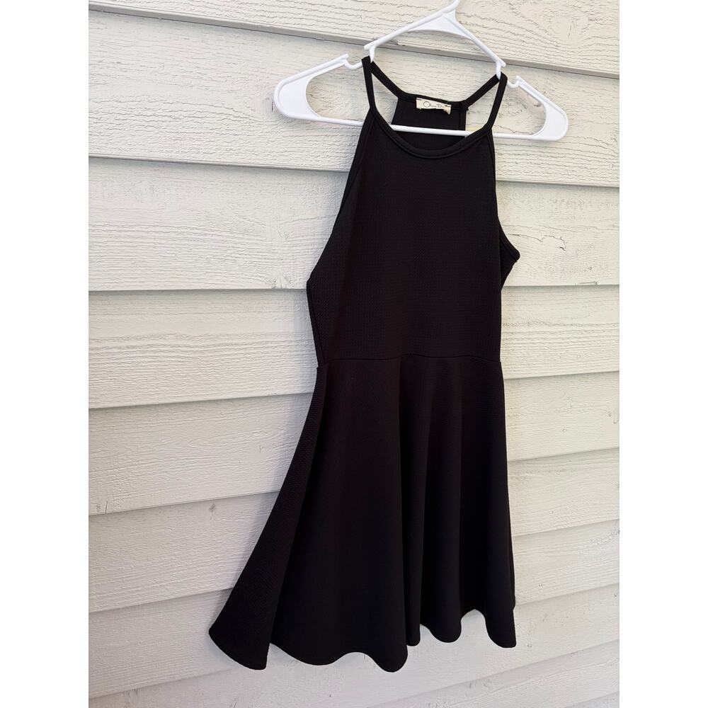 Olivia Rae Black Textured Fit & Flare Racerback Dress | Size Medium - Picture 3 of 8